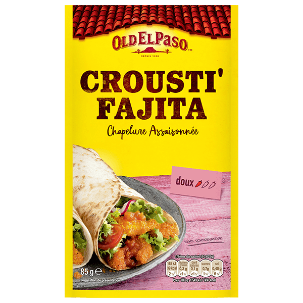 paquet de chapelure douce assaisonnée pour crousti'fajita d'old el paso 85g