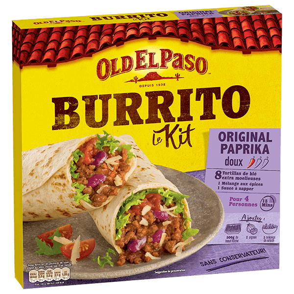 paquet de burrito doux au paprika original Old El Paso 510g