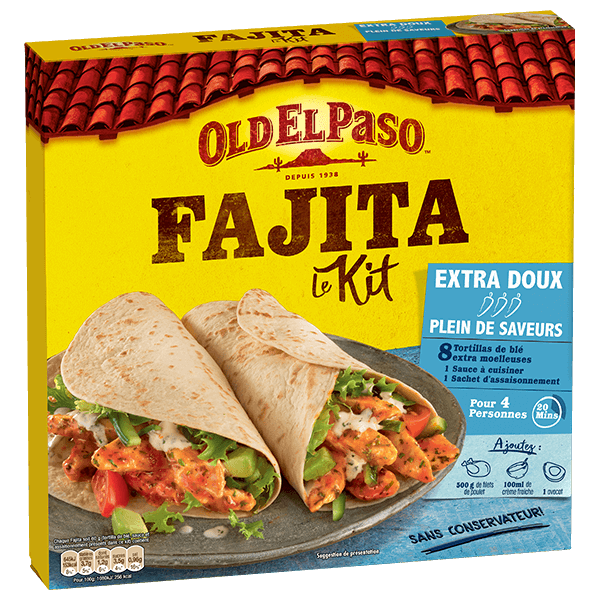 paquet de kit fajitas extra doux Old El Paso 478g