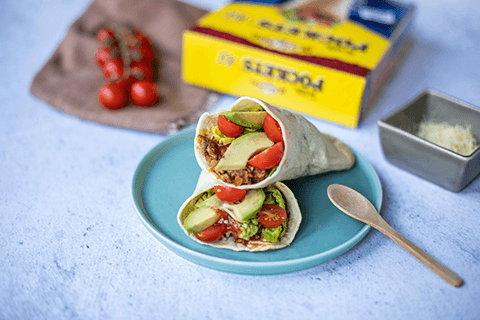 Burritos à la patate douce et aux haricots